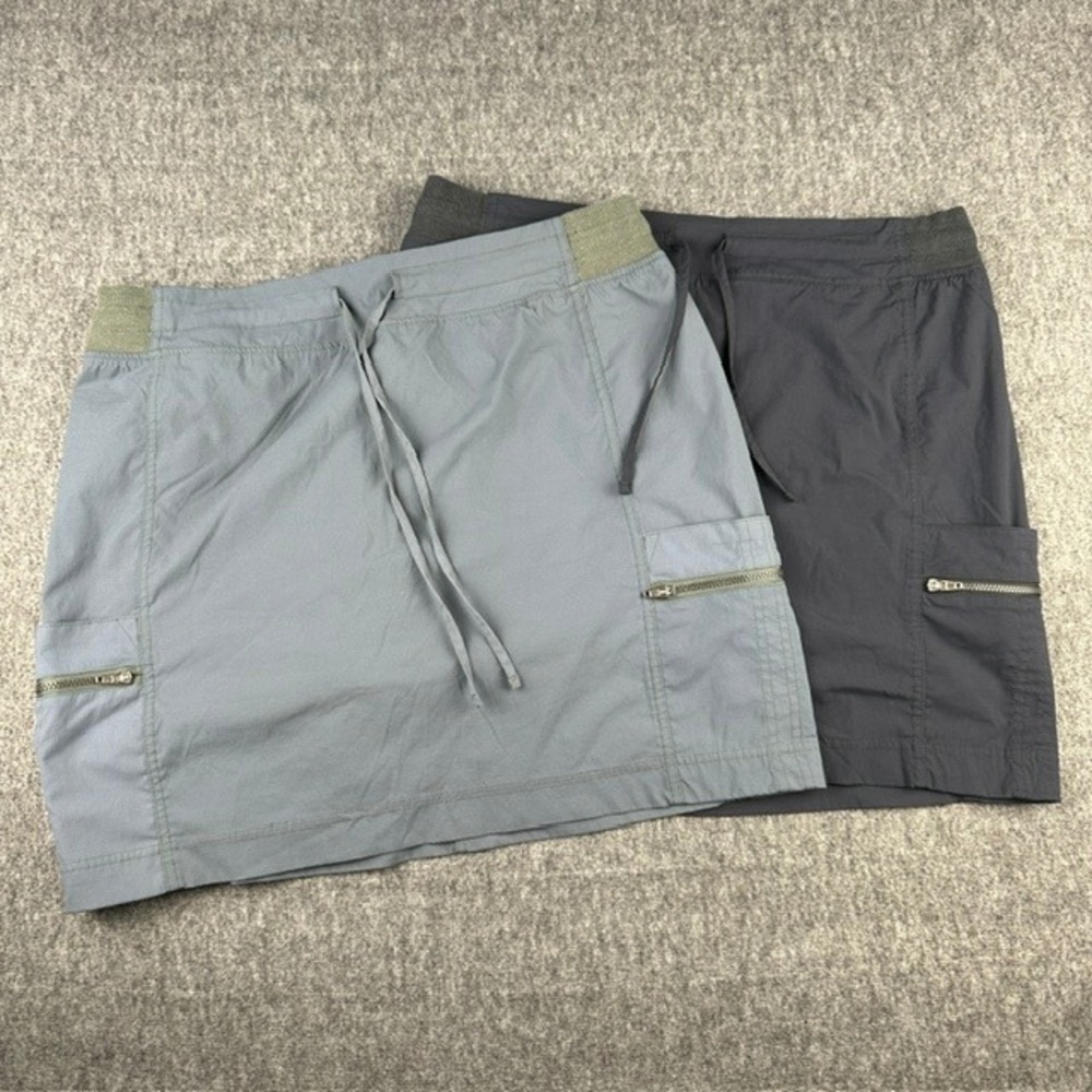 Te Verde Womens Cargo Skort Bundle 2 Pack Grey Black Hiking Active Skirt Large
